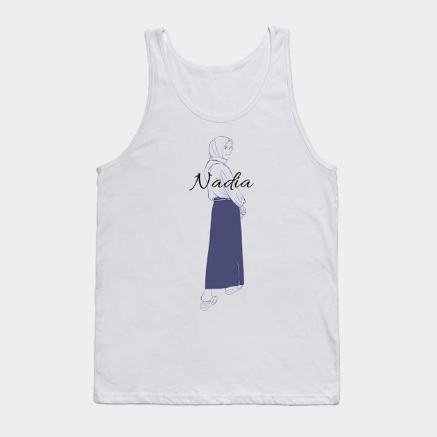 Lineart hijab woman Tank Top by Toonist